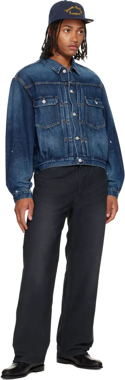 Visvim Navy 101x Denim Jacket In Blue