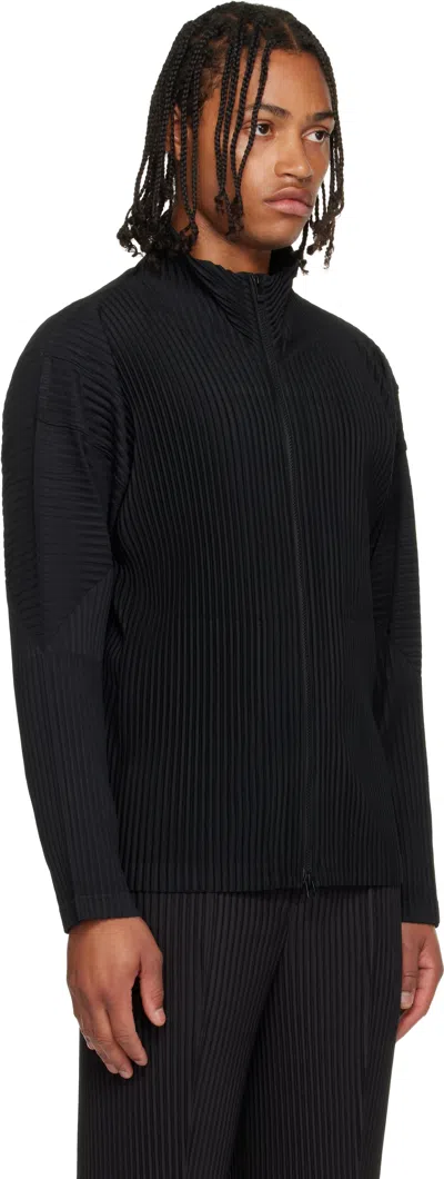 Issey Miyake Black Basics Zipup Cardigan July Jacket In Black