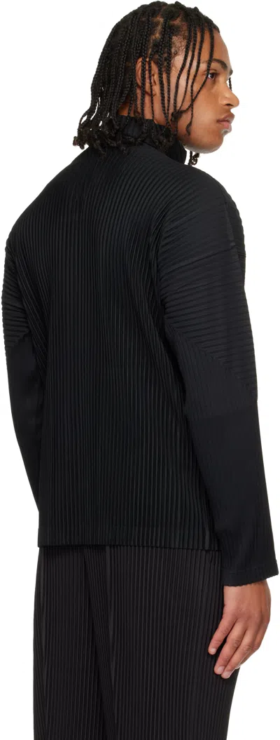 Issey Miyake Black Basics Zipup Cardigan July Jacket In Black