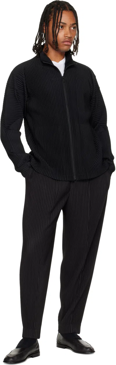 Issey Miyake Black Basics Zipup Cardigan July Jacket In Black