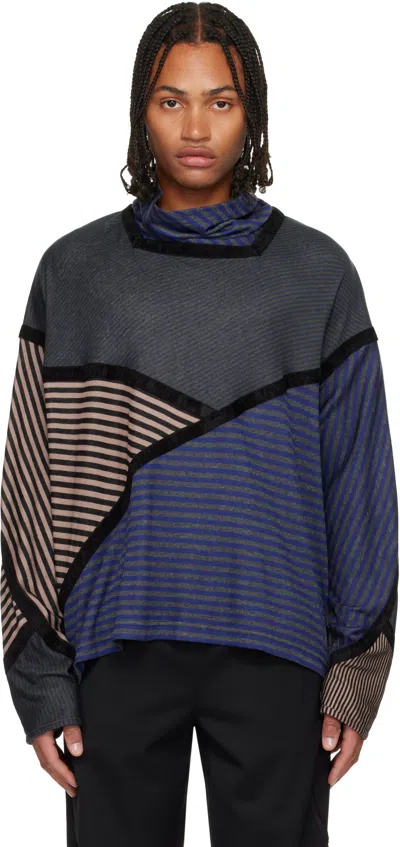 Kiko Kostadinov Raday Paneled Jersey Turtleneck Top In Multi