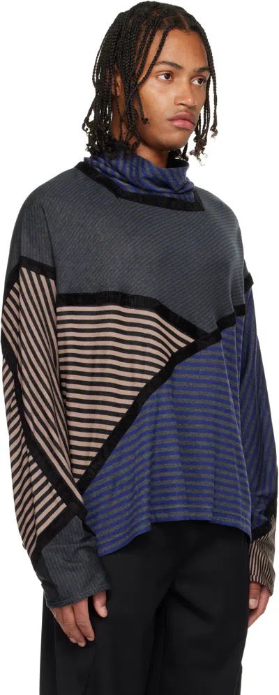 Kiko Kostadinov Raday Paneled Jersey Turtleneck Top In Multi