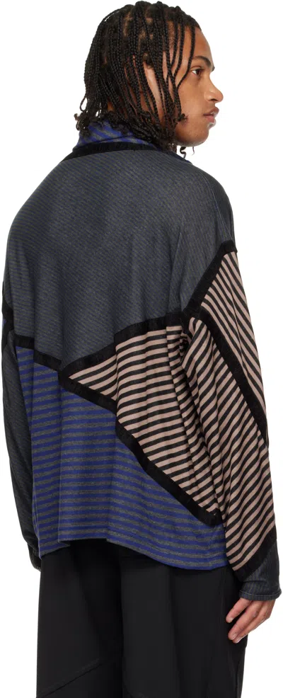 Kiko Kostadinov Raday Paneled Jersey Turtleneck Top In Multi