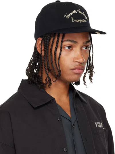 Visvim Logo-detail Wool-linen Cap In Black