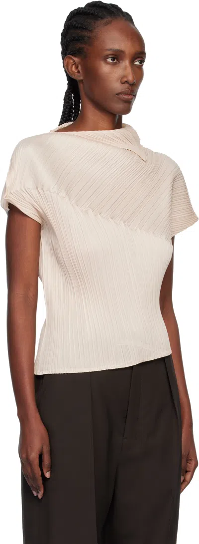 Issey Miyake Beige Leap Top In Neutral