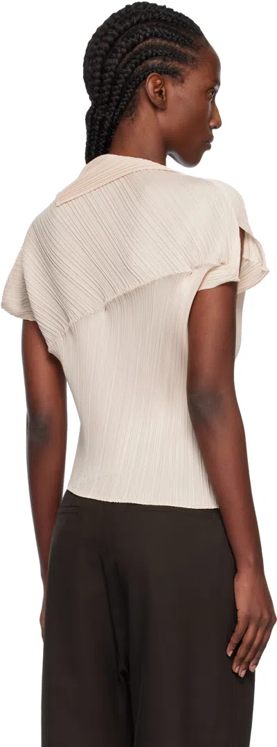 Issey Miyake Beige Leap Top In Neutral