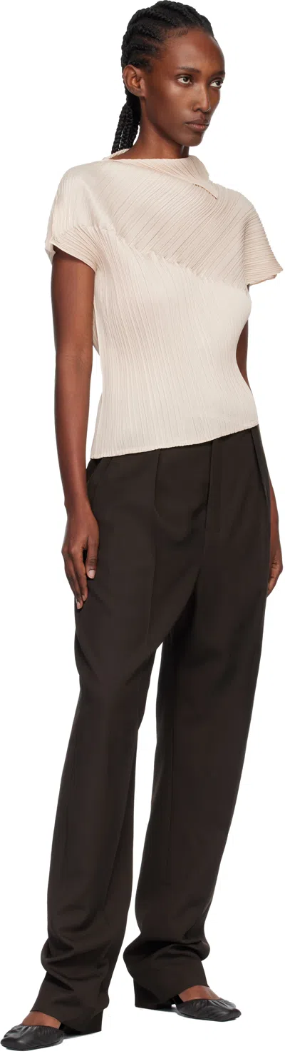 Issey Miyake Beige Leap Top In Neutral