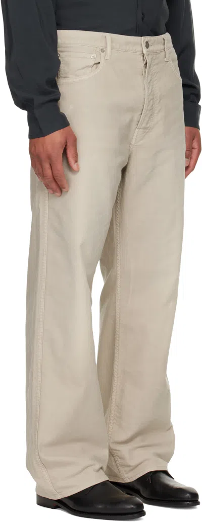 Visvim Beige Fluxus 01 Wide G.cords Trousers In Neutral