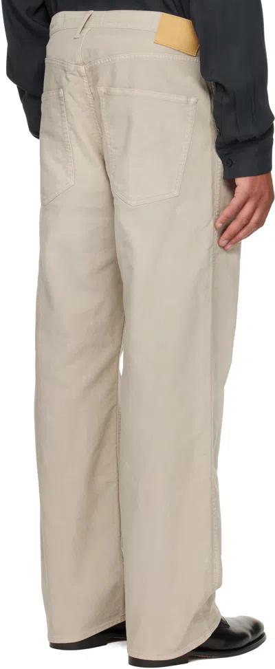 Visvim Beige Fluxus 01 Wide G.cords Trousers In Neutral