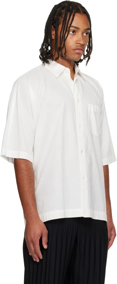 Issey Miyake White Streamline Shirt In White