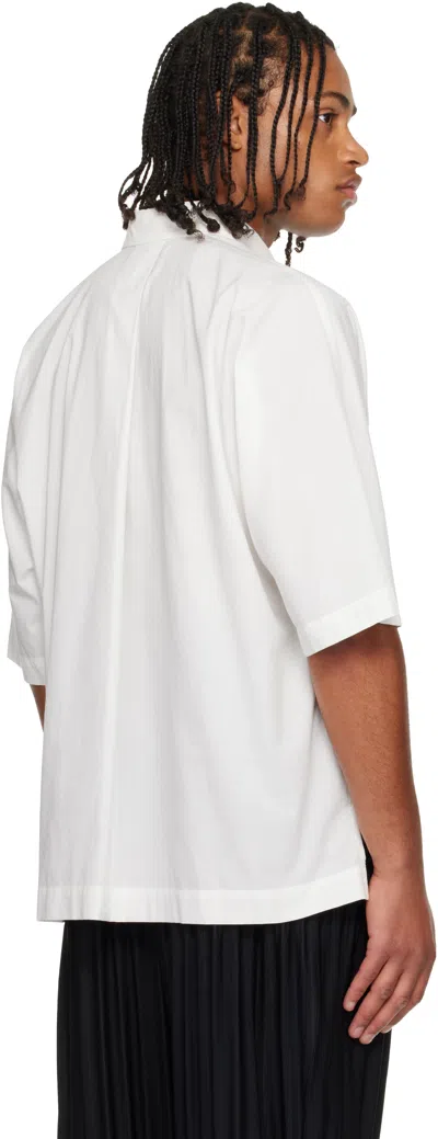 Issey Miyake White Streamline Shirt In White