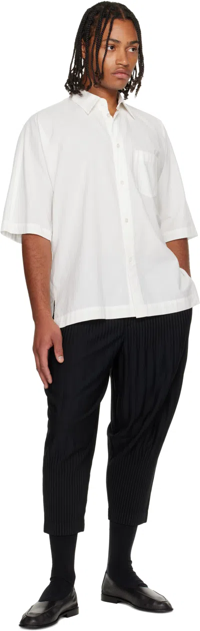 Issey Miyake White Streamline Shirt In White