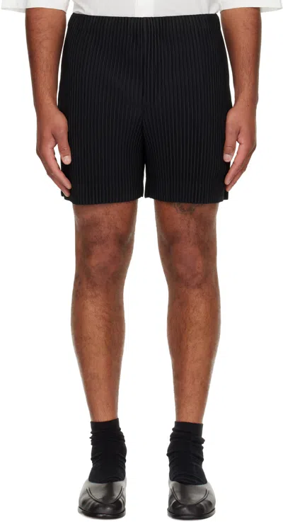 Issey Miyake Black Monthly Colors July Shorts In Animal Print