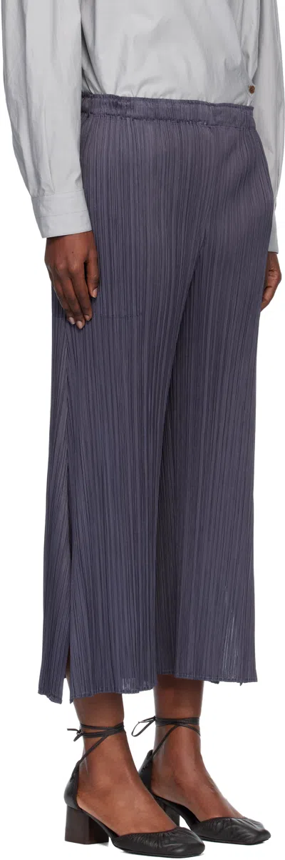 Issey Miyake Gray Monthly Color July Trousers In Blue