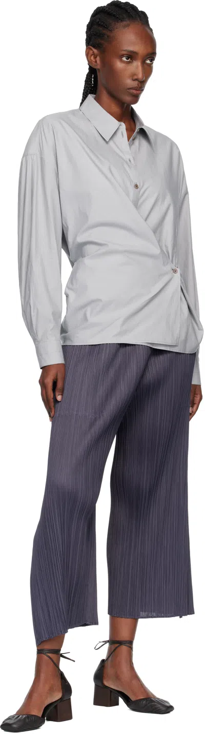 Issey Miyake Gray Monthly Color July Trousers In Blue