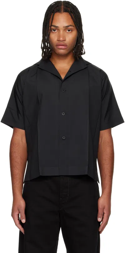 132 5. Issey Miyake Black Flat Shirt In Black