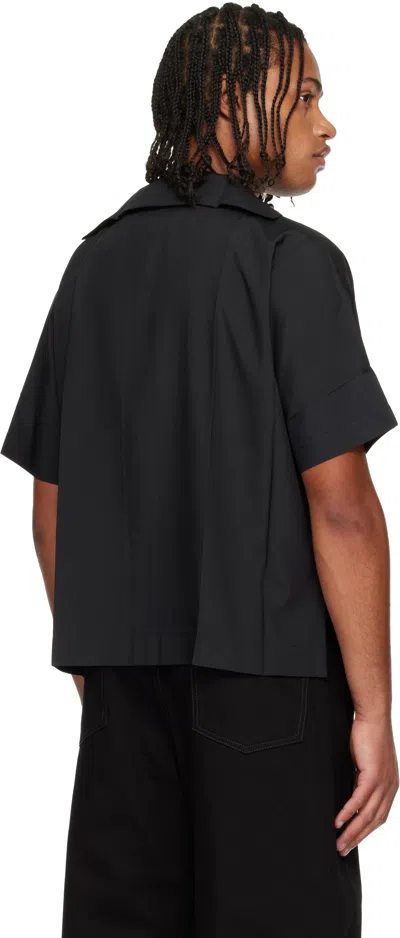 132 5. Issey Miyake Black Flat Shirt In Black