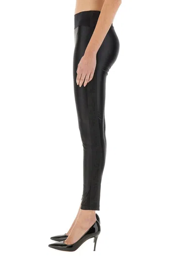 Versace Jeans Couture "tape" Leggings In Black