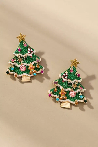 Baublebar Oh Glitzmas Tree Crystal Statement Earrings In Green