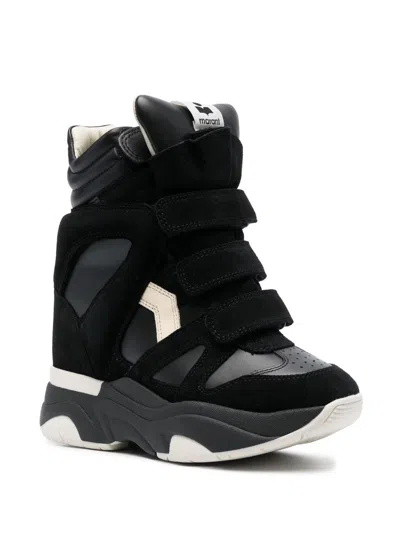 Isabel Marant Balskee Leather Sneakers In Black