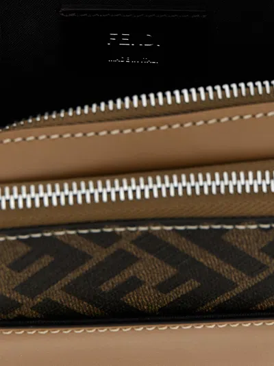 Fendi Camera Case Organizer Squared Ff Crossbody Bags Multicolor In Brown