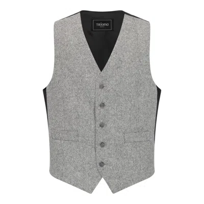 Triona Men's Grey Salt And Pepper Michael Irish Tweed Waistcoat In Gray