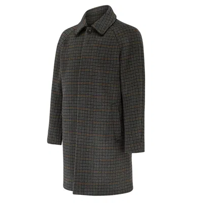 Guards London Men's Coldstream Wool Check Overcoat - Grey Microcheck In Gray