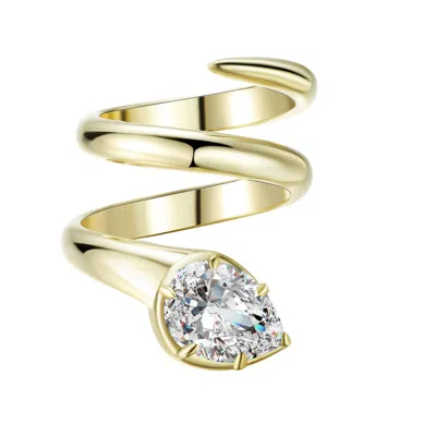 Onewildone Women's When You Know You Know Gold Twisted Snake Pinky Ring In Gold