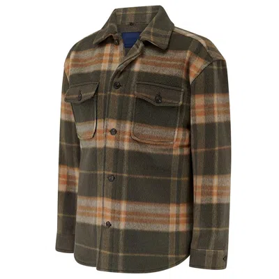 Guards London Men's Welsh Check Wool Overshirt - Green In Multi