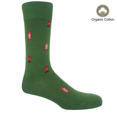 Peper Harow - Made In England Post Box Men's Socks – Green In Green