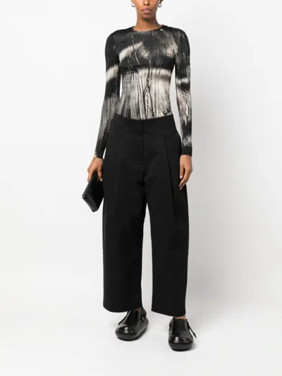 Studio Nicholson Deep Pleat Volume Ankle Pants In Black