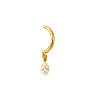 Lily Flo Jewellery Women's Gold Pear Cut Diamond Eclipse Hoop Earrings In Gold