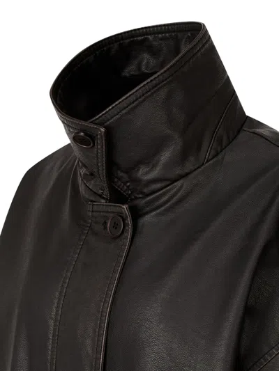 Studio Tomboy Faux Leather Jacket In Black