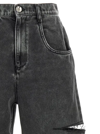 Maison Margiela High-waisted Black Denim Jeans With Relaxed Straight-leg Fit In Black