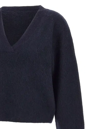 Hugo Boss V-neck Sweater In Blue