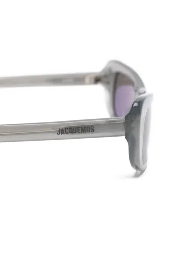 Jacquemus Capri Rectangle-frame Sunglasses In Neutral