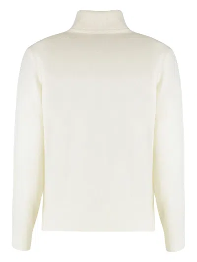 Vince Turtleneck Sweater In Wool And Silk In Neutral