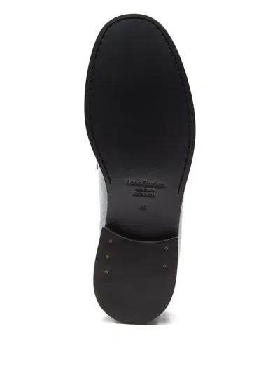 Acne Studios Leather Loafers In Gray