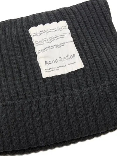 Acne Studios Ribbed Beanie In Black