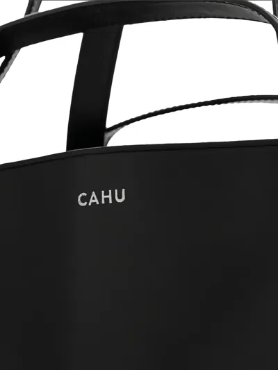Cahu Medium Nouvelle Collection Le Pratique With Zip Tote Bag In Black