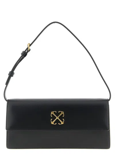 Off-white Rectangular Shoulder Bag Adjustable Strap In Black