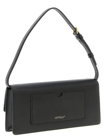 Off-white Rectangular Shoulder Bag Adjustable Strap In Black
