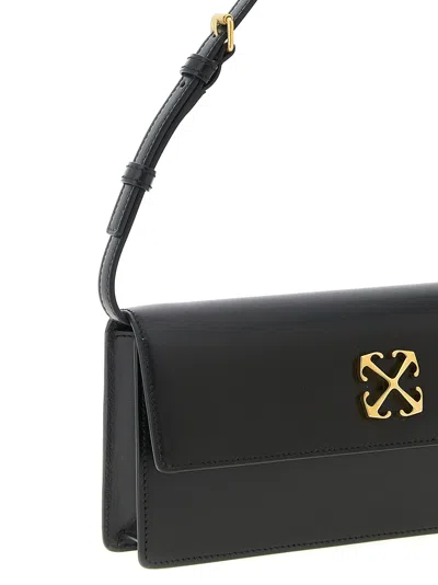 Off-white Rectangular Shoulder Bag Adjustable Strap In Black