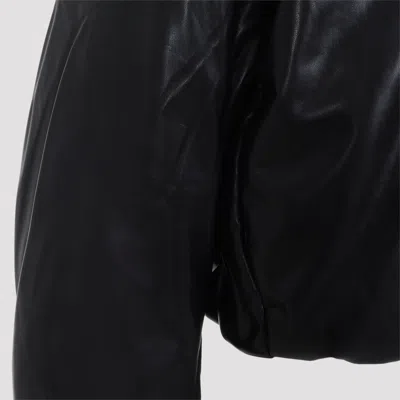 Acne Studios Hooded Faux Leather Jacket A90654le R In Black