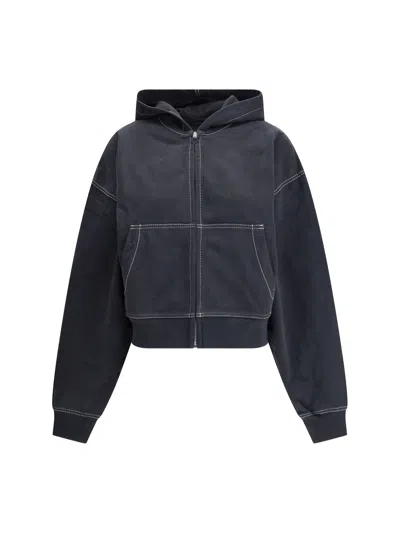 Acne Studios Women Cropped Zip-up Hoodie In Black
