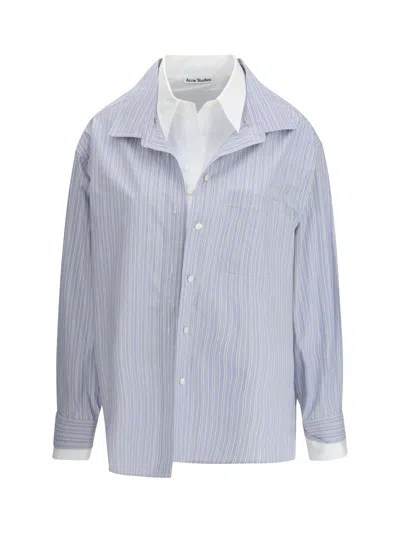 Acne Studios Women Layered Shirt In Blue