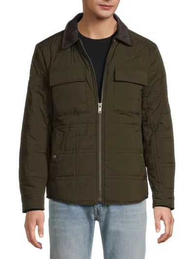 Andrew Marc Men's Brockman Diamond Quilted Jacket In Green