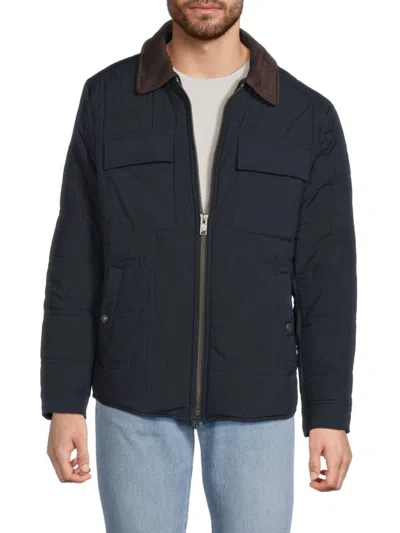 Andrew Marc Men's Brockman Diamond Quilted Jacket In Blue
