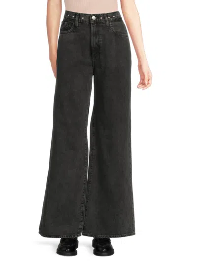 Hudson Women's Jolene Wide-leg Jeans In Black