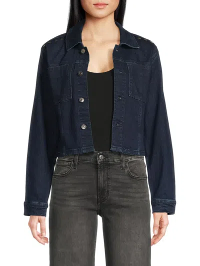 Hudson Women's Micro Cropped Chicago Denim Jacket In Blue